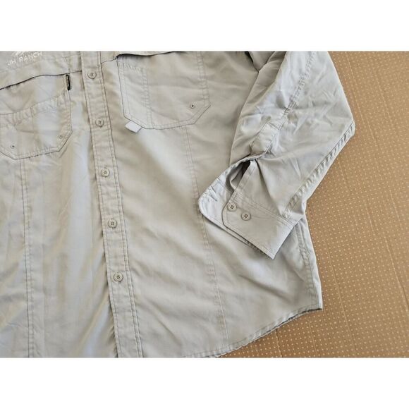 Dri Duck Shirt Mens Medium Gray Long Sleeves Hunting Fishing Fisher Fish Fly - Picture 3 of 11